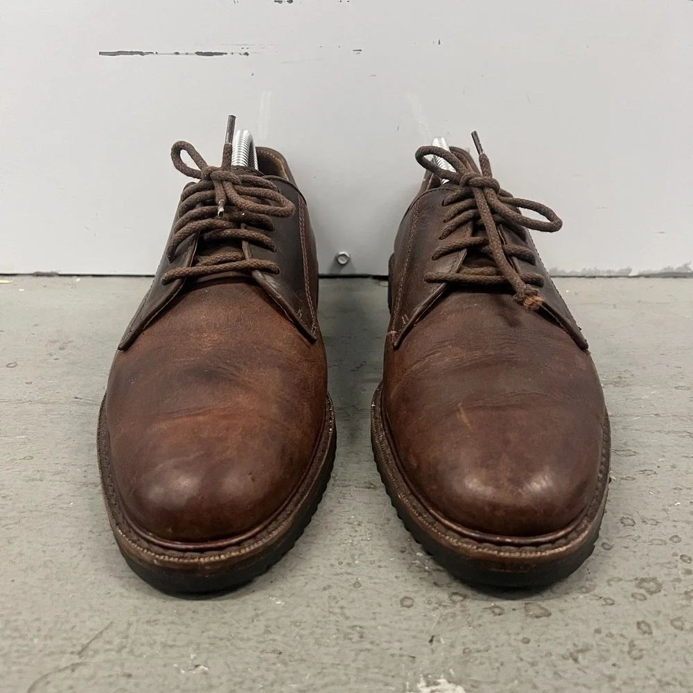 Cole‎ Haan Country Men's 9.5 M Dark Brown Distressed Leather Oxford Derby Shoes